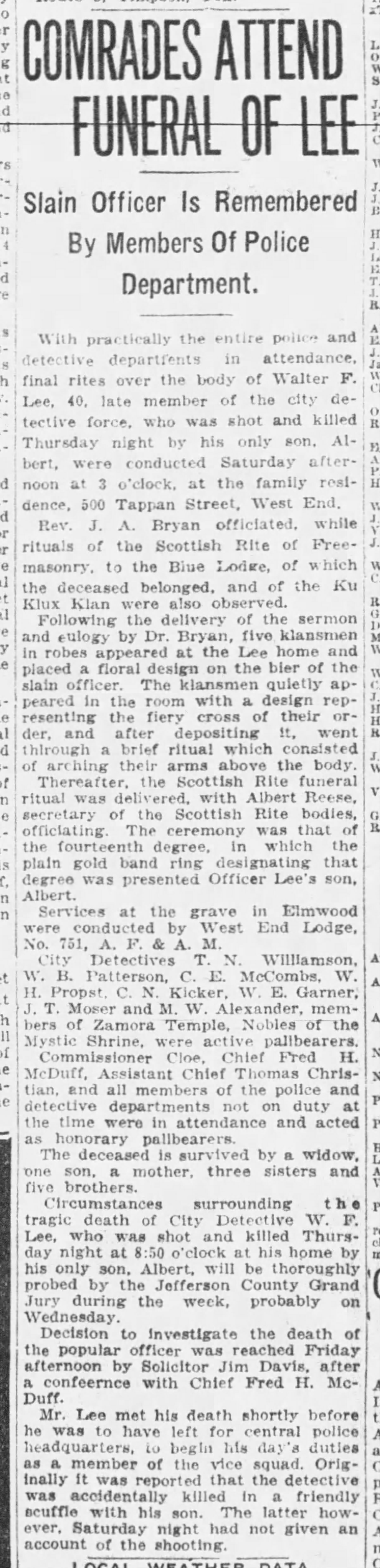 Comrades Attend Funeral of Lee